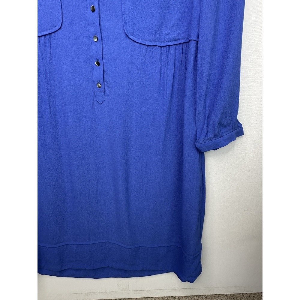 Anthropologie Maeve Taryn Crepe Shift Dress Womens Size 8 Royal Blue - Picture 5 of 12